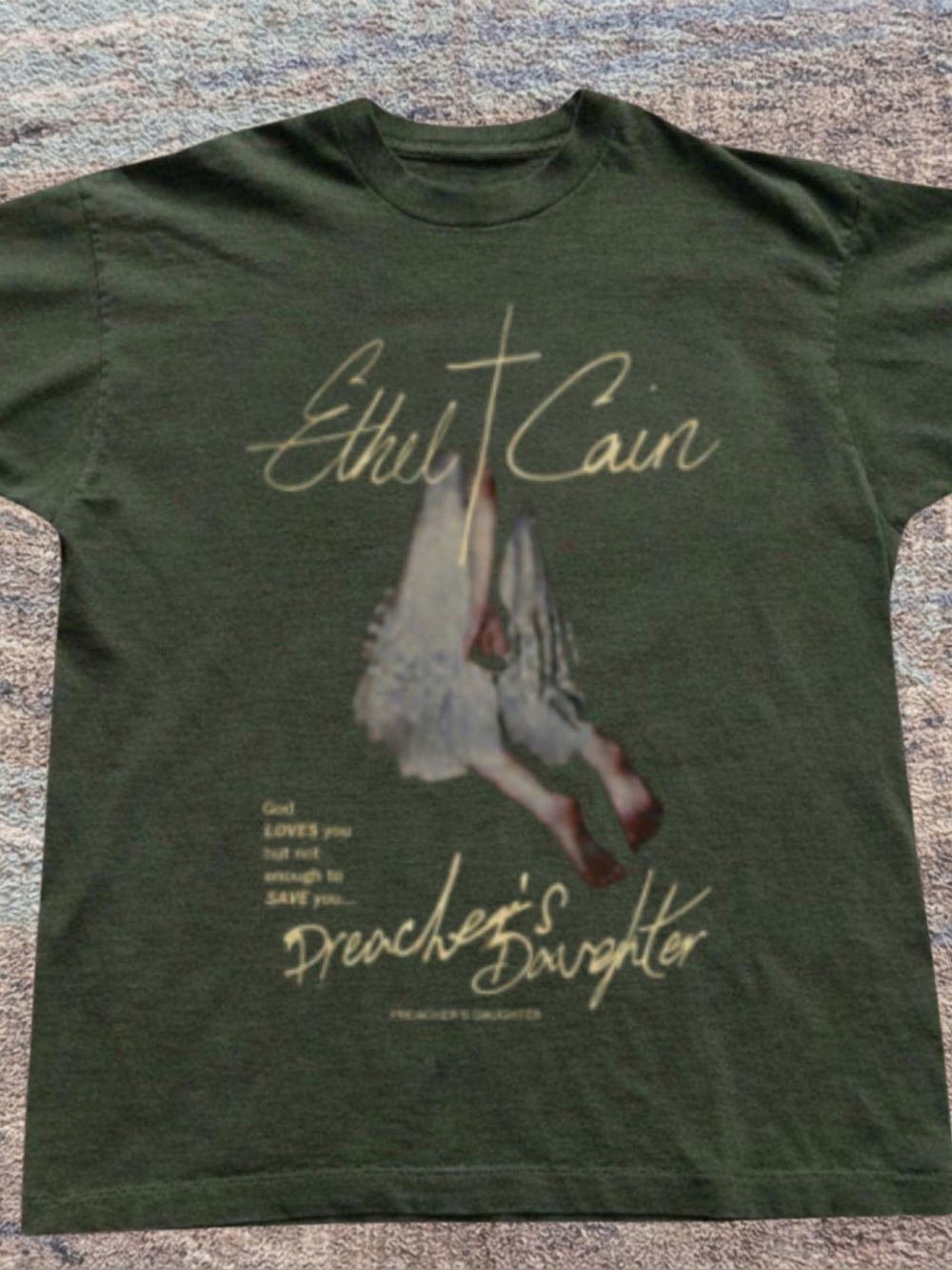 Gildan Dark Green Ethel Cain Preacher's Daughter Graphic Tee